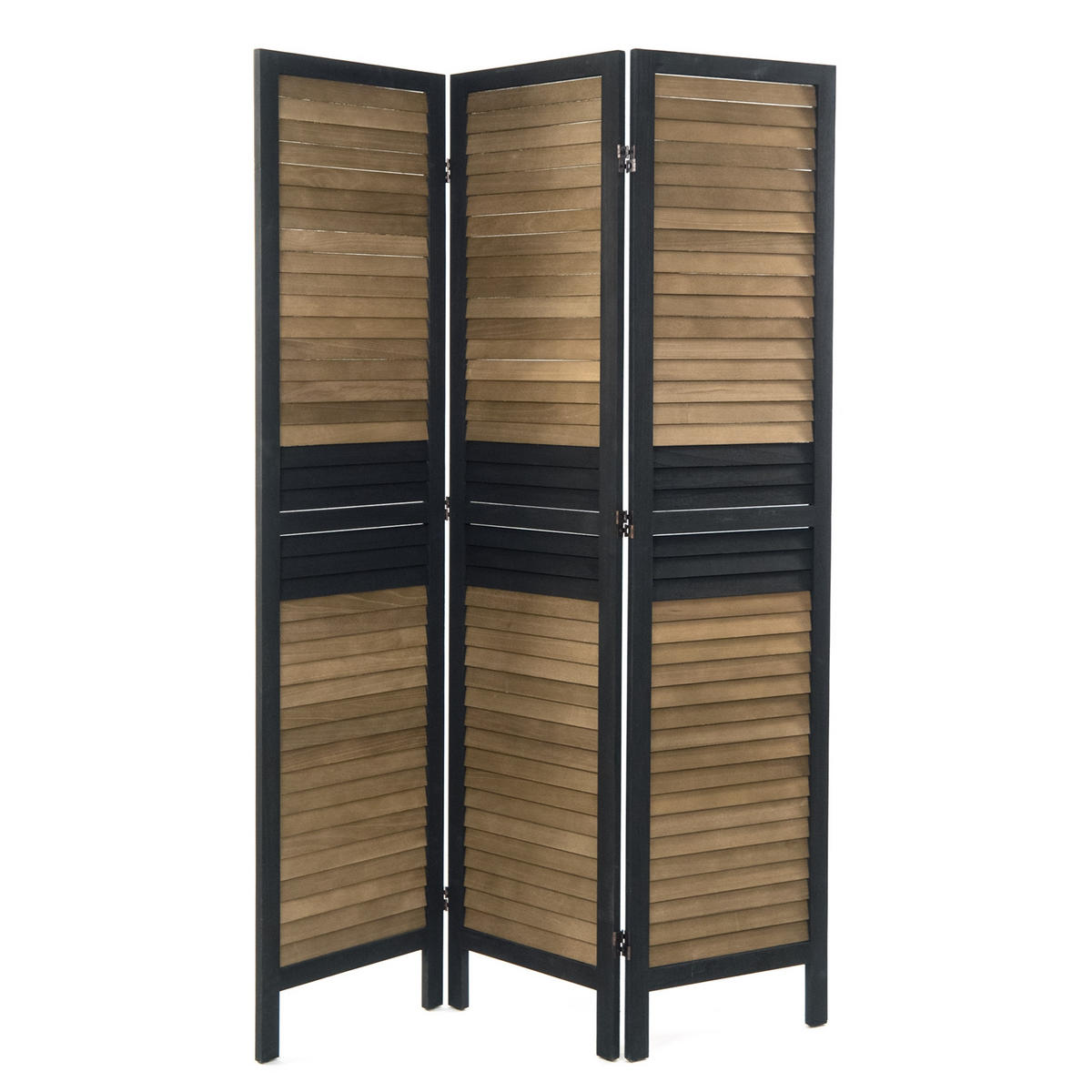 RAUMTEILER Chalet, 3-tlg. Holz naturfarben - Braun, Holz (120/170/3cm) - DESIGN DELIGHTS