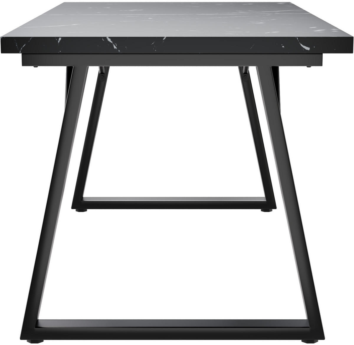 ESSTISCH in Holz, Metall 140/80/75cm - Schwarz, Holzwerkstoff (80/140/75cm) - HOMAVO