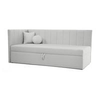 SCHLAFSOFA Rafi, Eckbett mit Bettkasten, 90x200 cm, Hellgrau - Hellgrau, Textil (209/94/102cm) - Beautysofa