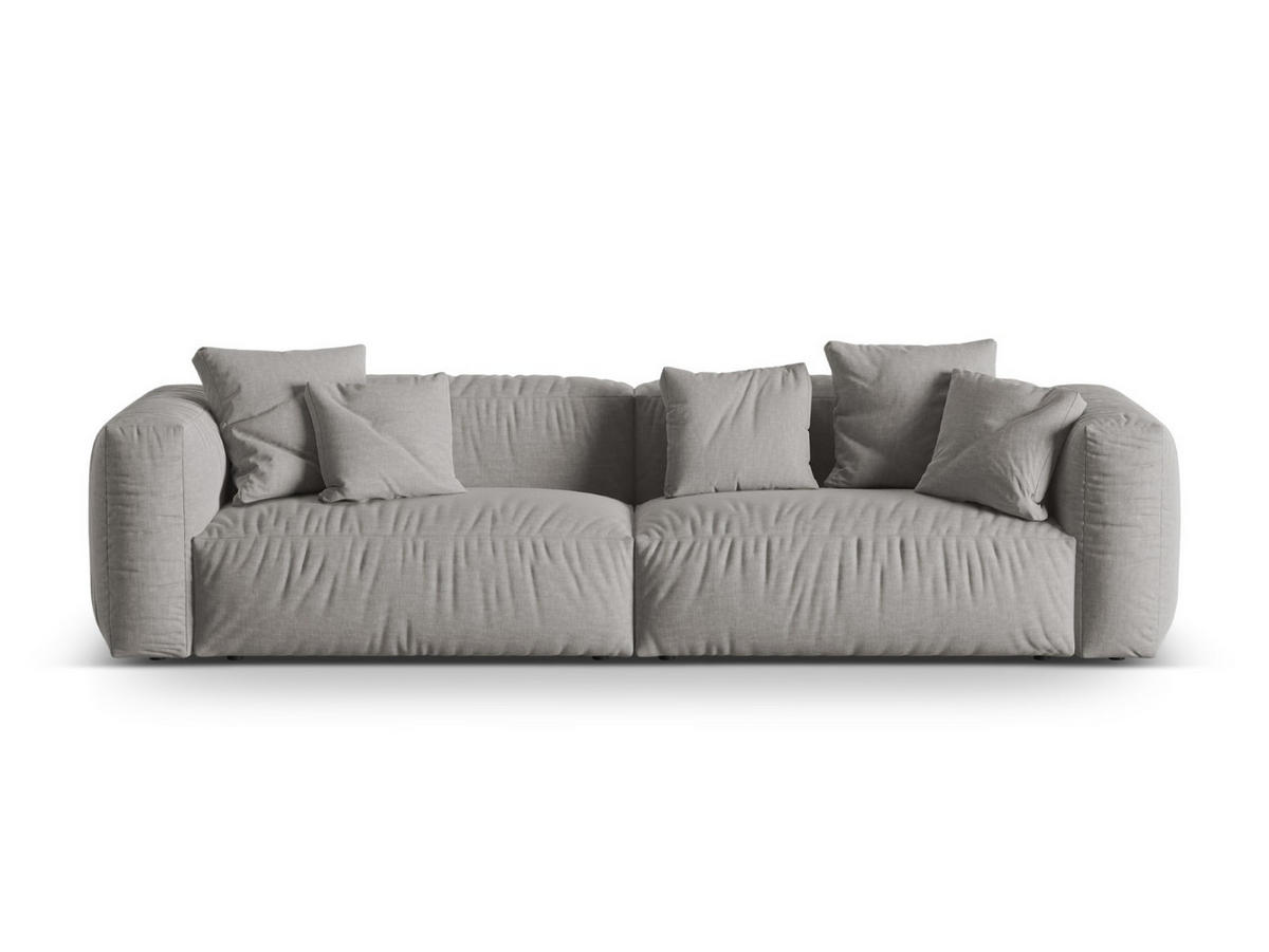 SOFA modular Martina aus strukturiertem Stoff hellgrau 4 Sitzplätze - Hellgrau, Textil (320/75/106cm) - Micadoni