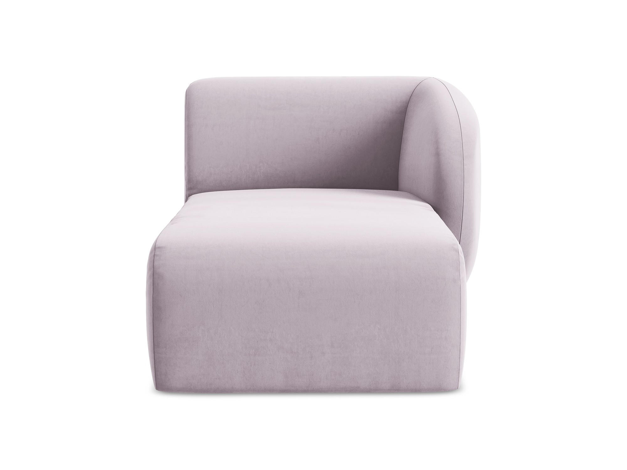 SOFAELEMENT Rechts Samt Stoff Violett - Flieder/Schwarz, Holzwerkstoff/Kunststoff (91/75/166cm) - Makamii