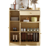 SCHUHSCHRANK mit 3 Türen und Schublade 90 x 35 x 110 cm Naturfarbe - Naturfarben, Holz (35/110/90cm) - Beauniv