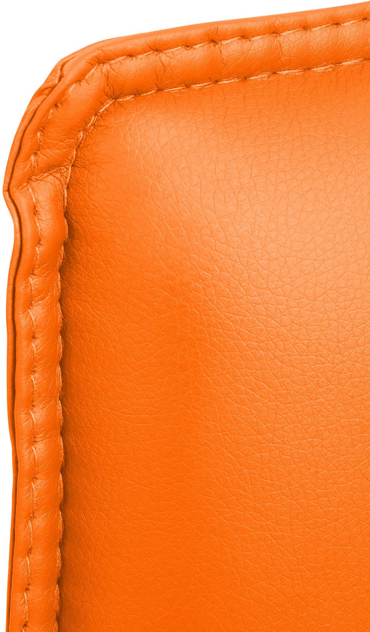 BESUCHERSTUHL SEATTLE 92x56x60 cm Orange Kunstleder - Orange, Leder/Metall (56/92/60cm) - DELUKE