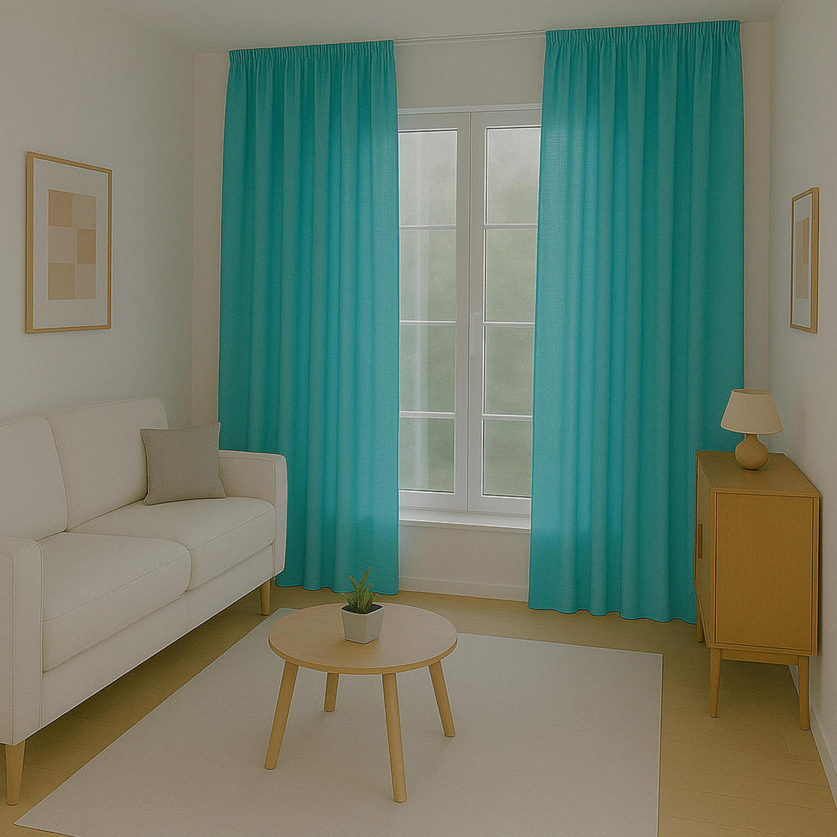 GARDINE Universalband "blickdicht" 2er Pack Türkis 140x175 cm - Türkis, Textil (140/175cm) - Bestlivings