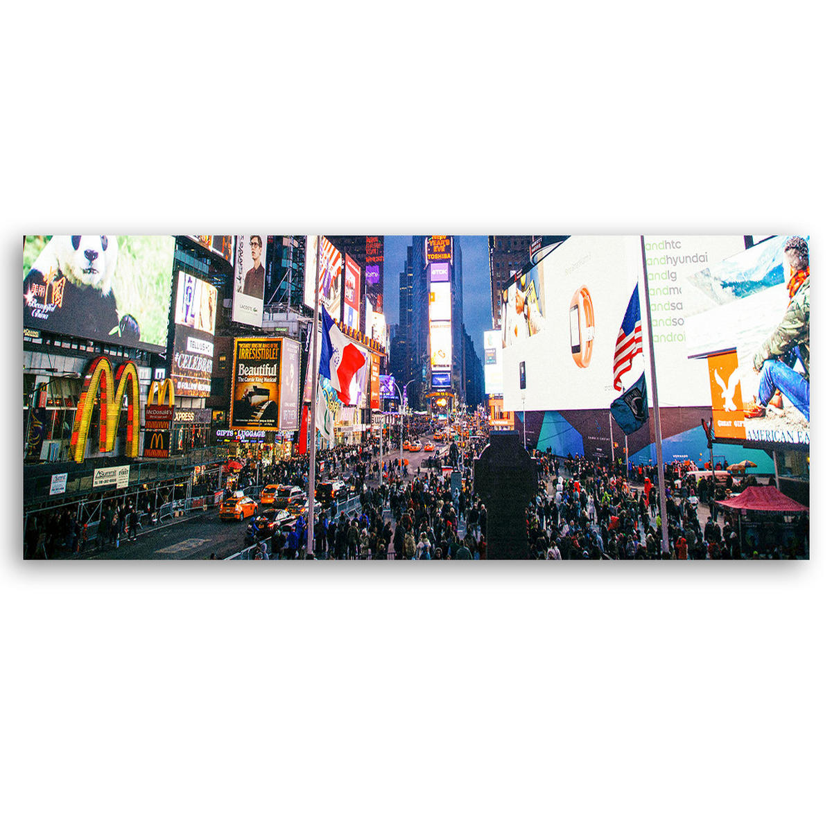 WANDBILD times square new york - Multicolor, Textil (90/30cm) - Feeby