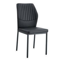 ESSZIMMERSTUHL 4er-Set mit PU-Bezug Schwarz - Schwarz, Metall (42.6/93/43cm) - Meubliv