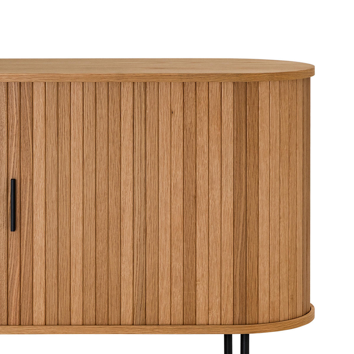 SIDEBOARD - Echtholzfurnier - Eichefarben/Schwarz, Holzwerkstoff (140/76/40cm) - home24