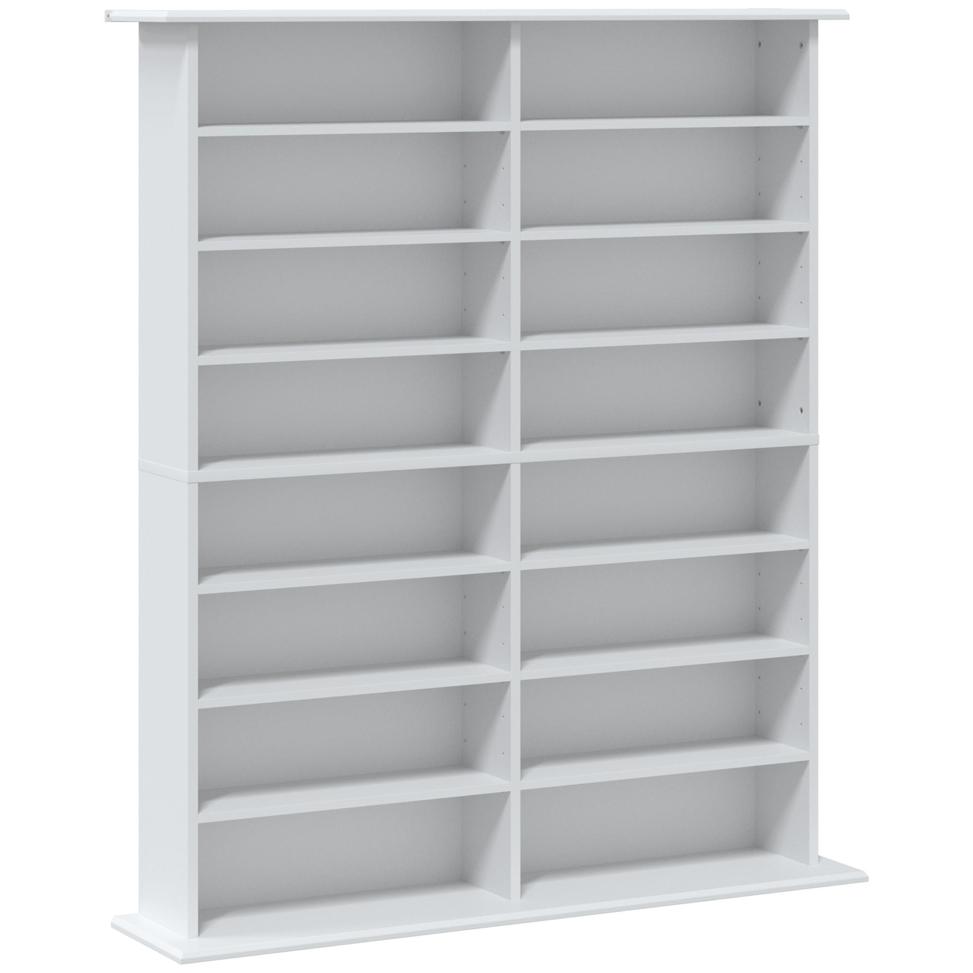 MEDIENREGAL Spanplatte Weiß - Weiß, Holzwerkstoff (24/126.3/106.5cm) - HOMCOM