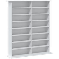 MEDIENREGAL Spanplatte Weiß - Weiß, Holzwerkstoff (24/126.3/106.5cm) - HOMCOM