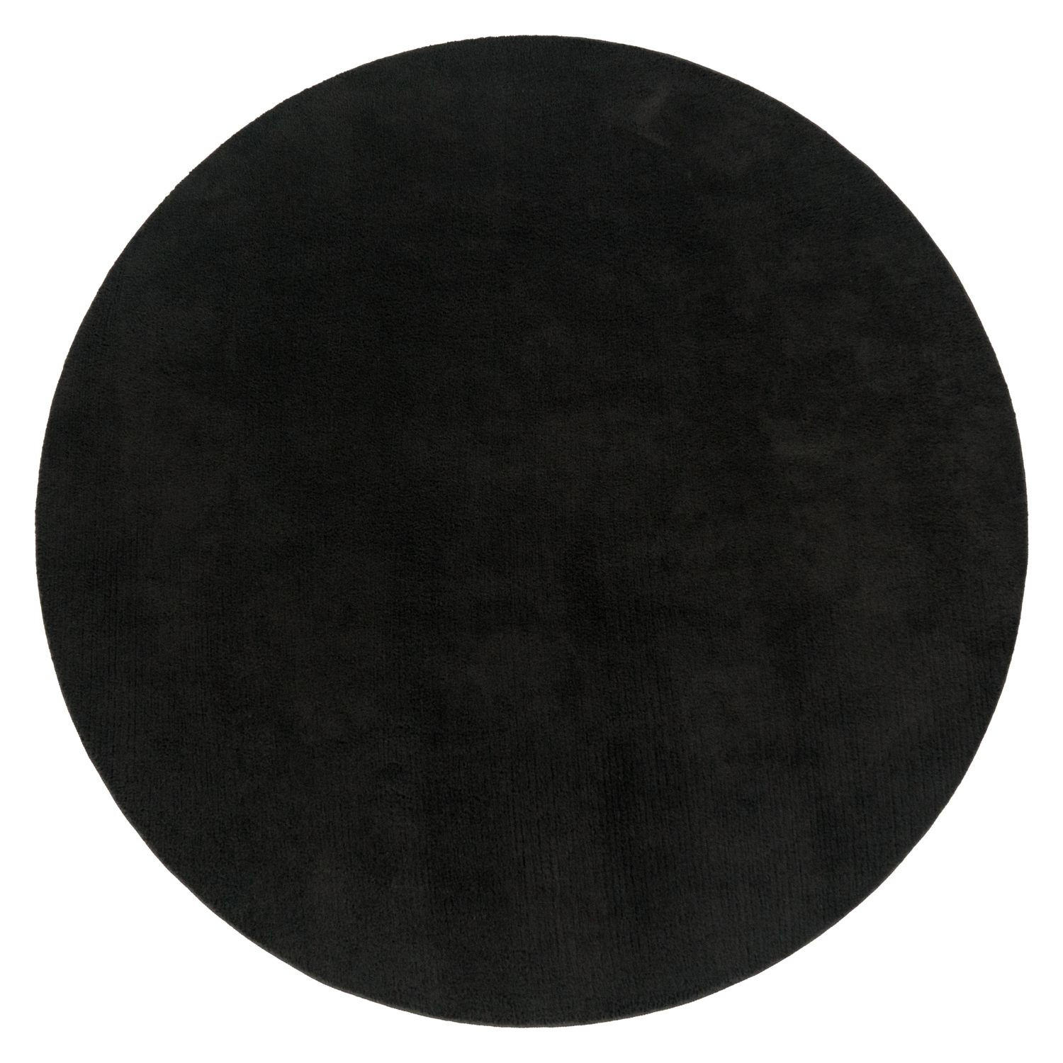 FLACHWEBETEPPICH Schwarz Ø 200 cm - Schwarz, Kunststoff (200/200cm) - TT Home