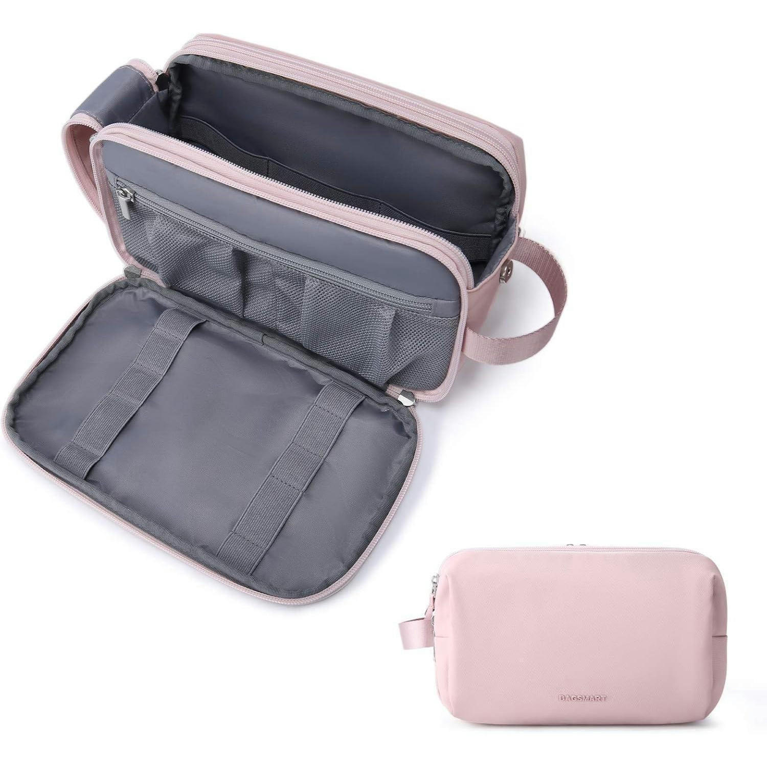KULTURTASCHE mit Doppelreißverschluss 5 L Rosa - Rosa, Kunststoff (13/16/26cm)