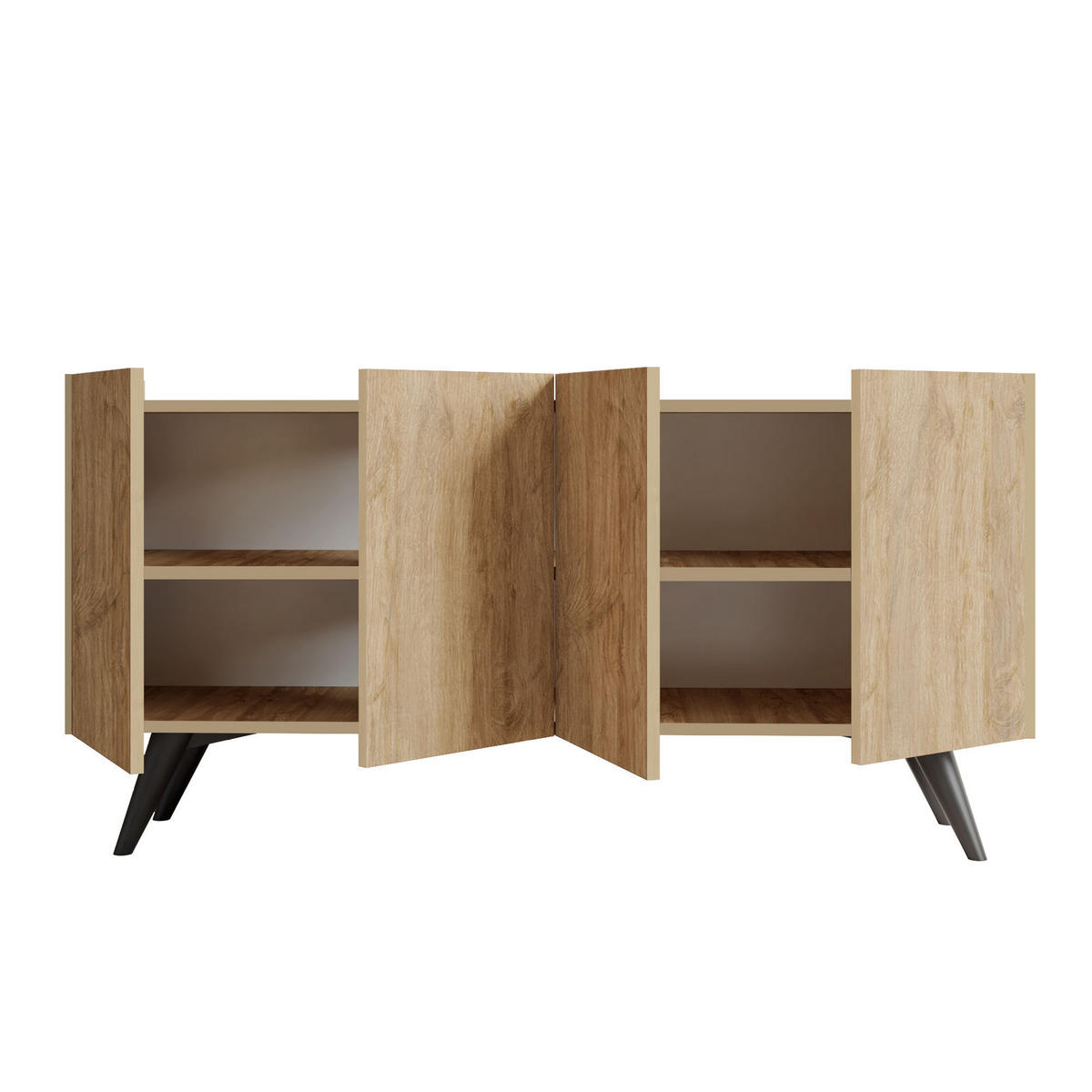 BUFFETSCHRANK pekin Braun - Braun, Holz (40/76/150cm) - Habitat Garten