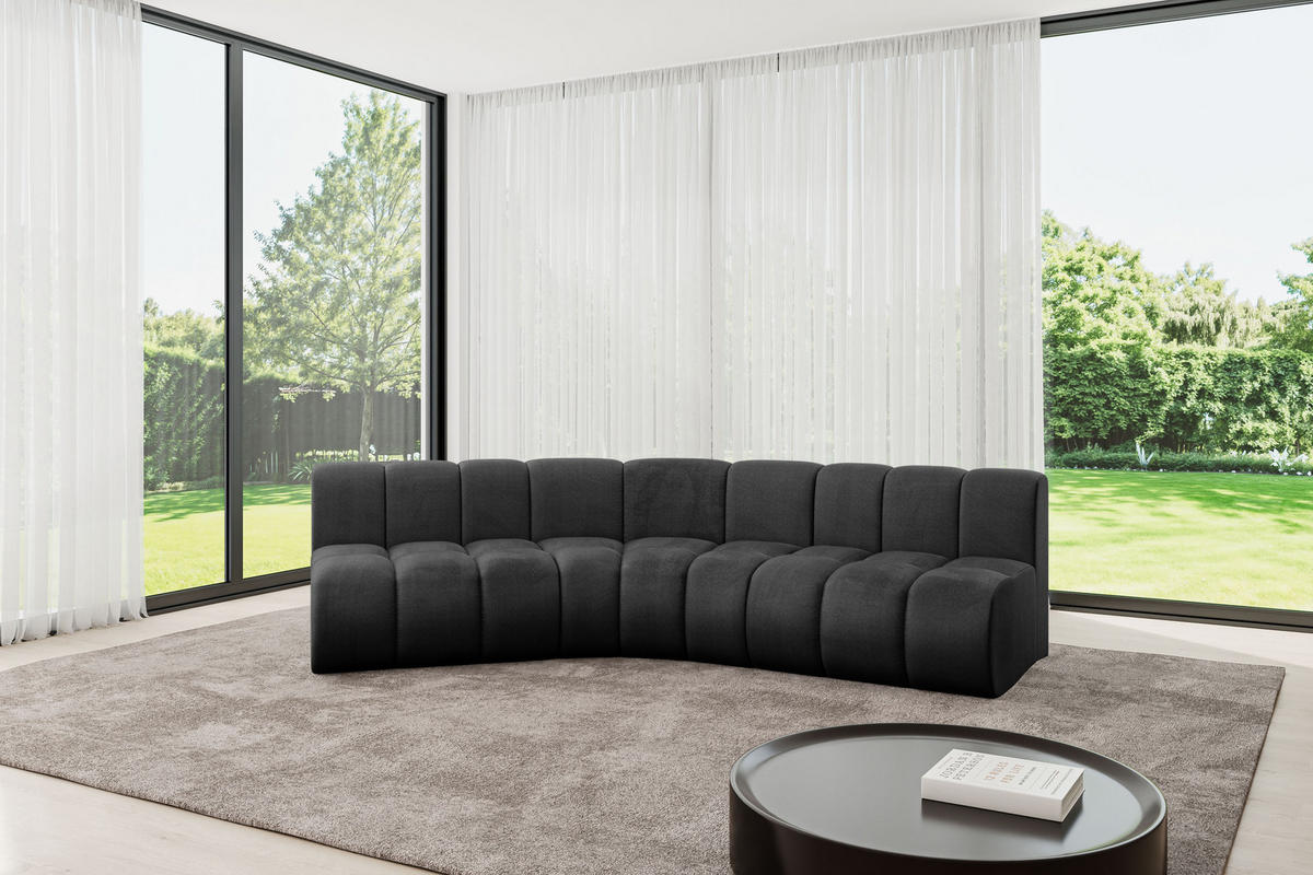 ECKSOFA modulares Sofa Montra-L1 - 290x174x70 cm Schwarz - Schwarz, Holzwerkstoff/Textil (290/174cm) - ALTDECOR