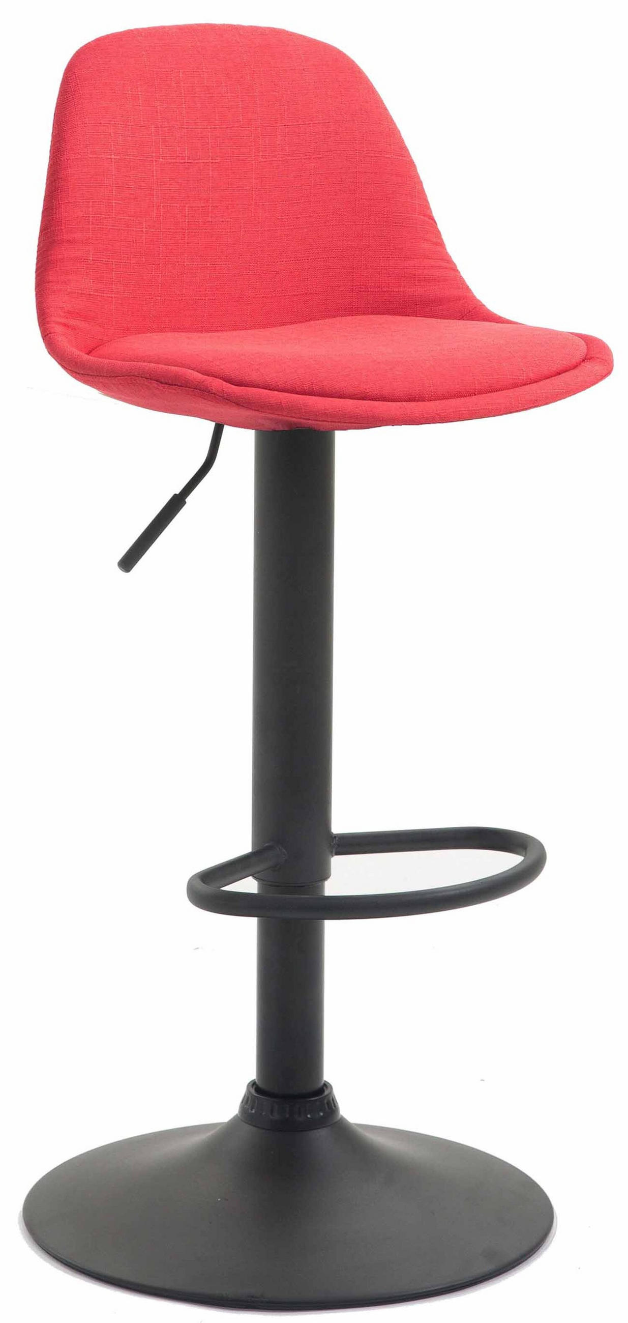 BARHOCKER Kilian, Gestell schwarz, Stoff Rot - Rot/Schwarz, Textil/Metall (39/100/43cm) - TPFLiving