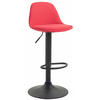 BARHOCKER Kilian, Gestell schwarz, Stoff Rot - Rot/Schwarz, Textil/Metall (39/100/43cm) - TPFLiving