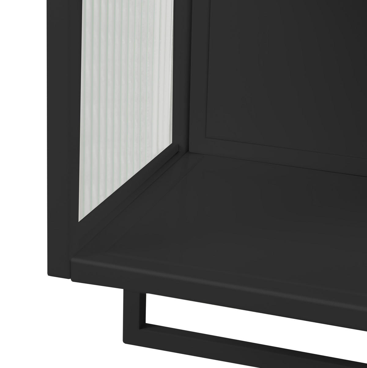 KÜCHENOBERSCHRANK 60/23/78 cm aus Glas und Metall mit Glastüren und Handtuchhalter Schwarz - Schwarz, Holzwerkstoff (60/78/23cm) - Modenvie