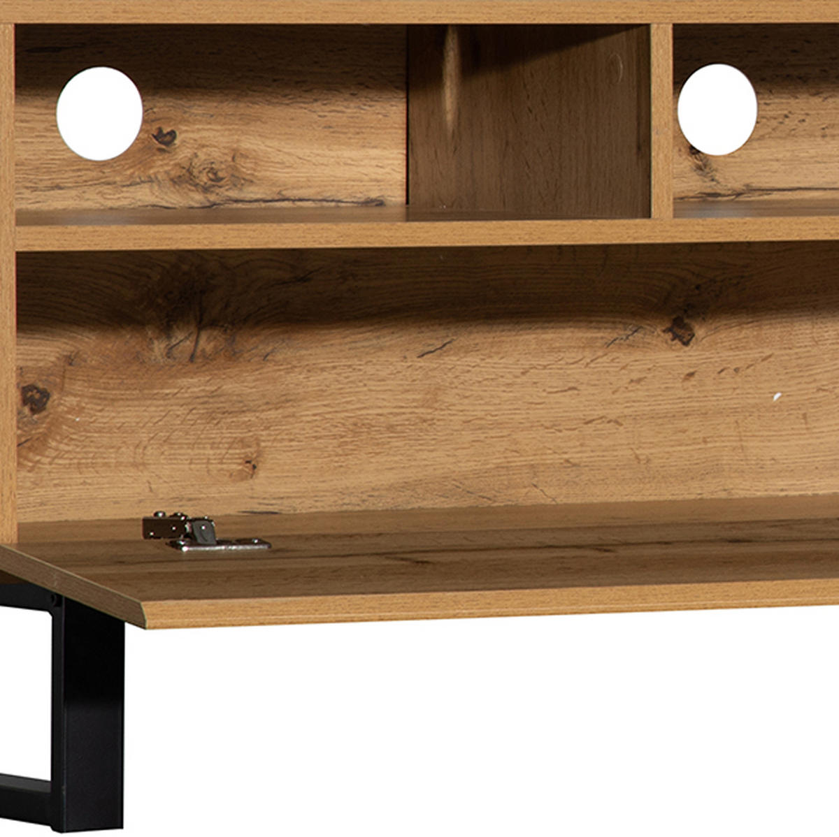 LOWBOARD 180/50/38 cm in Eiche/Anthrazit aus MDF mit Push-Open - Alteiche, Holzwerkstoff (45.5/35/180cm) - OKMYHOME