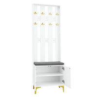 GARDEROBE 60,5/35,2/180,5 cm aus Spanplatte mit Wellenfront und Drucköffnung Weiß - Weiß, Holzwerkstoff (60.5/180.5/35.2cm) - Modenvie