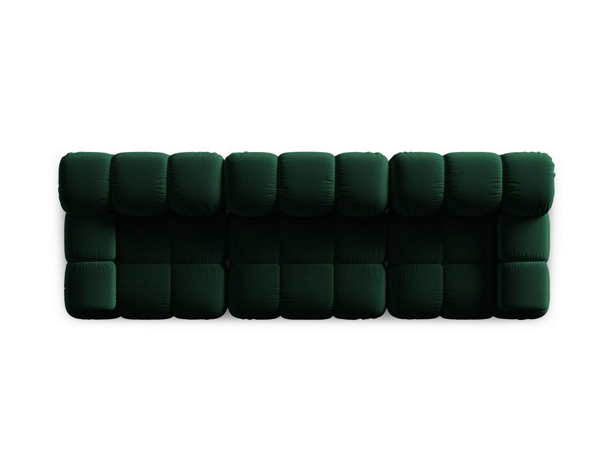 MODULARES-SOFA Bellis aus Samt flaschengrün 3 Sitzplätze - Grün, Textil (94/63/282cm) - Micadoni