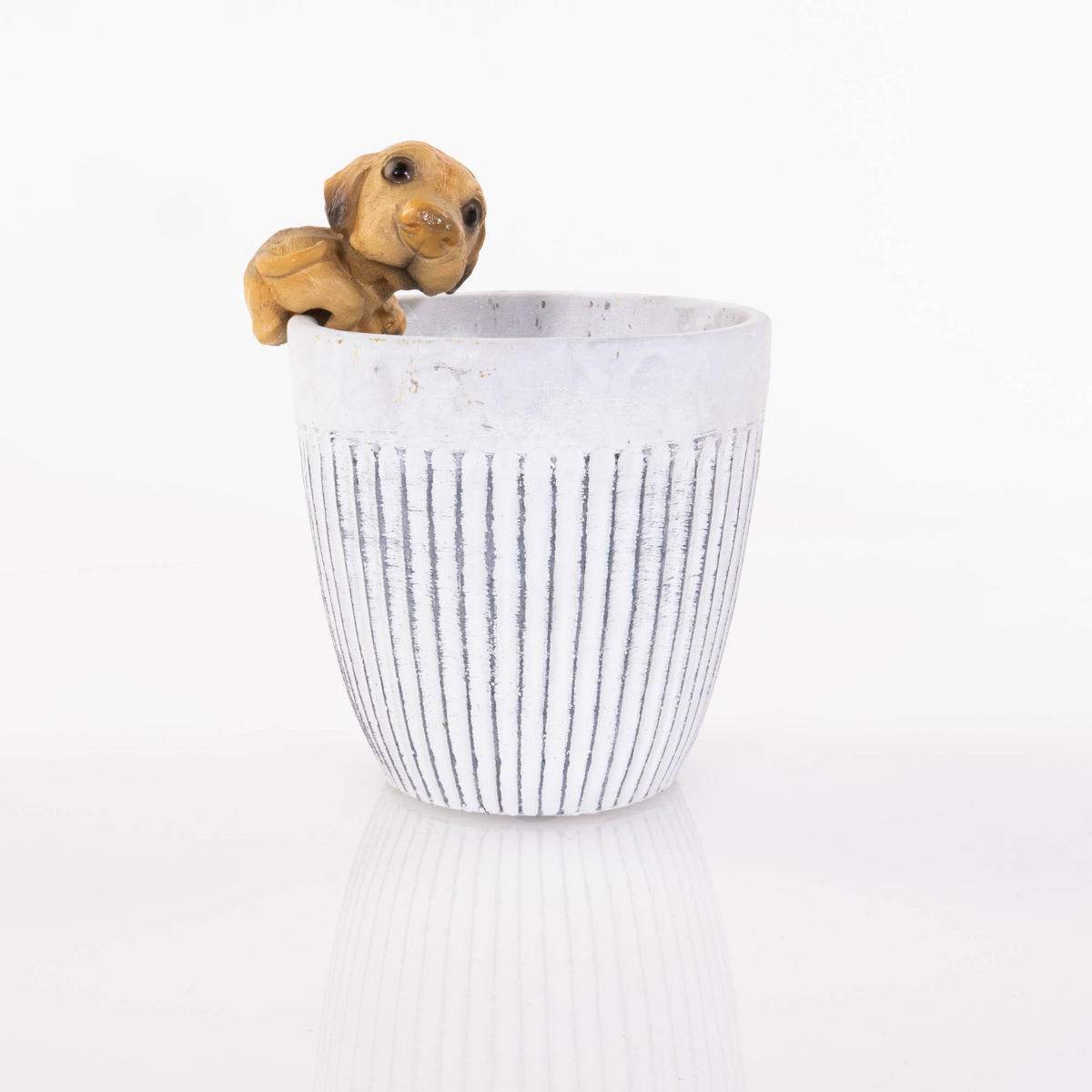 DEKOFIGUR Hundchen für Blumentopf - Multicolor, Kunststoff (9.5/5/9.5cm)