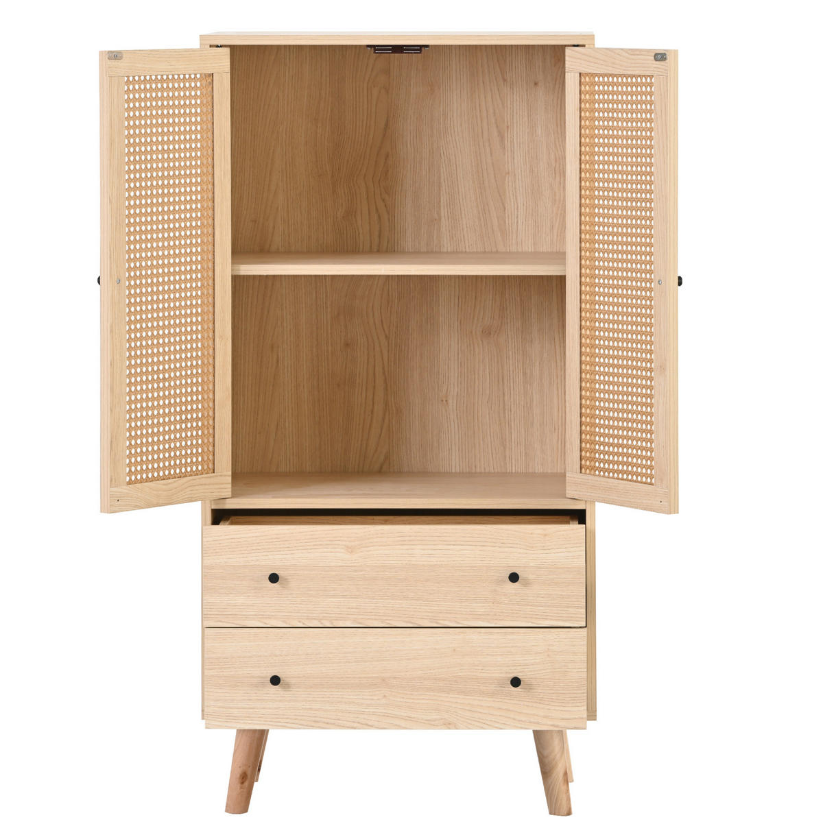 HIGHBOARD 60/40/120 cm in Eiche mit 2 Türen & 2 Schubladen - Eichefarben, Holzwerkstoff (60/120/40cm) - BEAOK