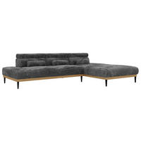 ROHOVÁ SEDAČKA PAVERO L - Sivá Manšester - Vpravo - čierna/sivá, kov/textil (316/205cm) - MKS