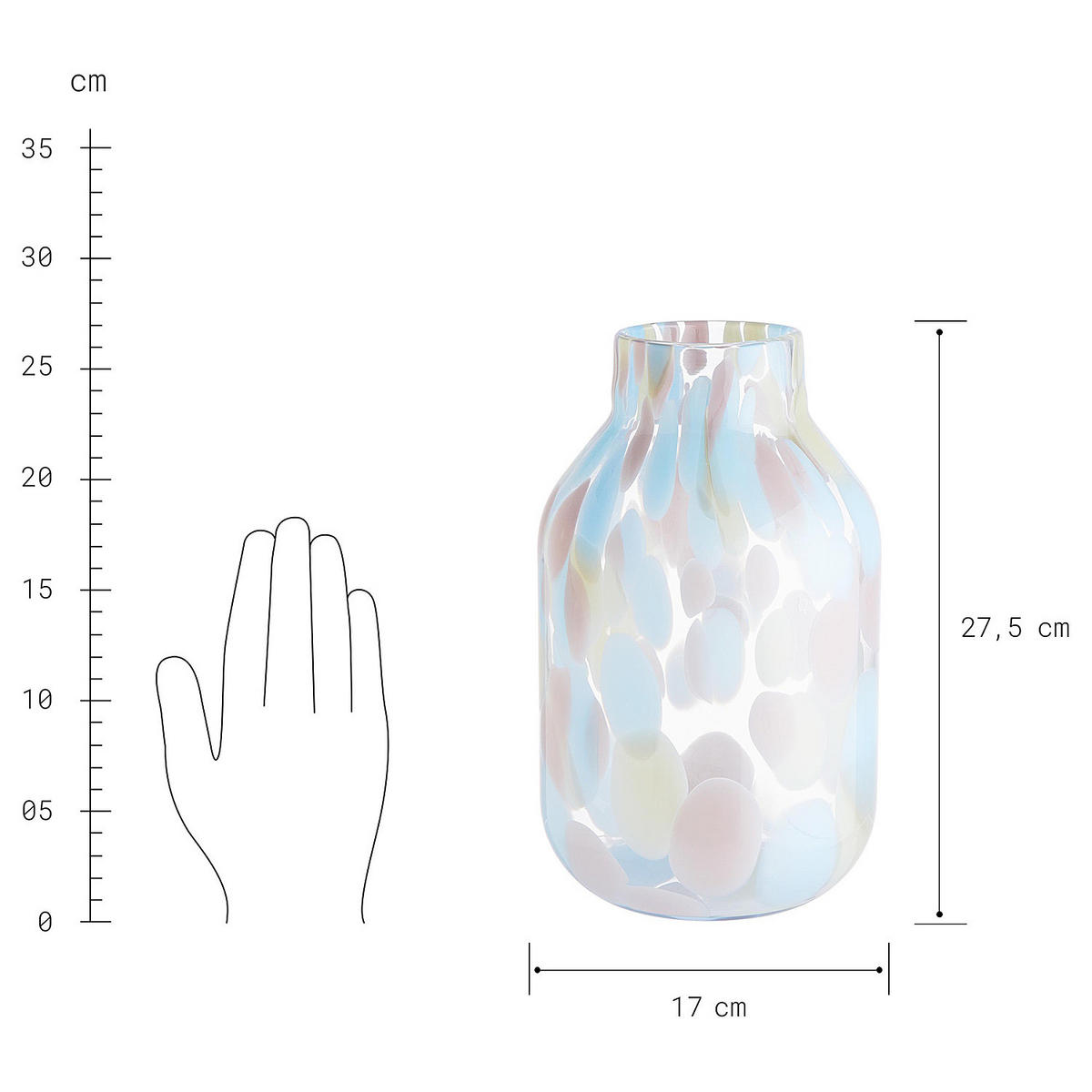 VASE Confetti - Hellblau, Glas (28cm) - Butlers