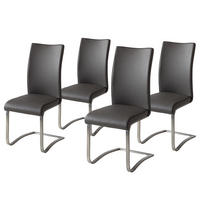 FREISCHWINGER - Edelstahlfarben/Grau, Leder/Metall (43/103/52cm) - home24