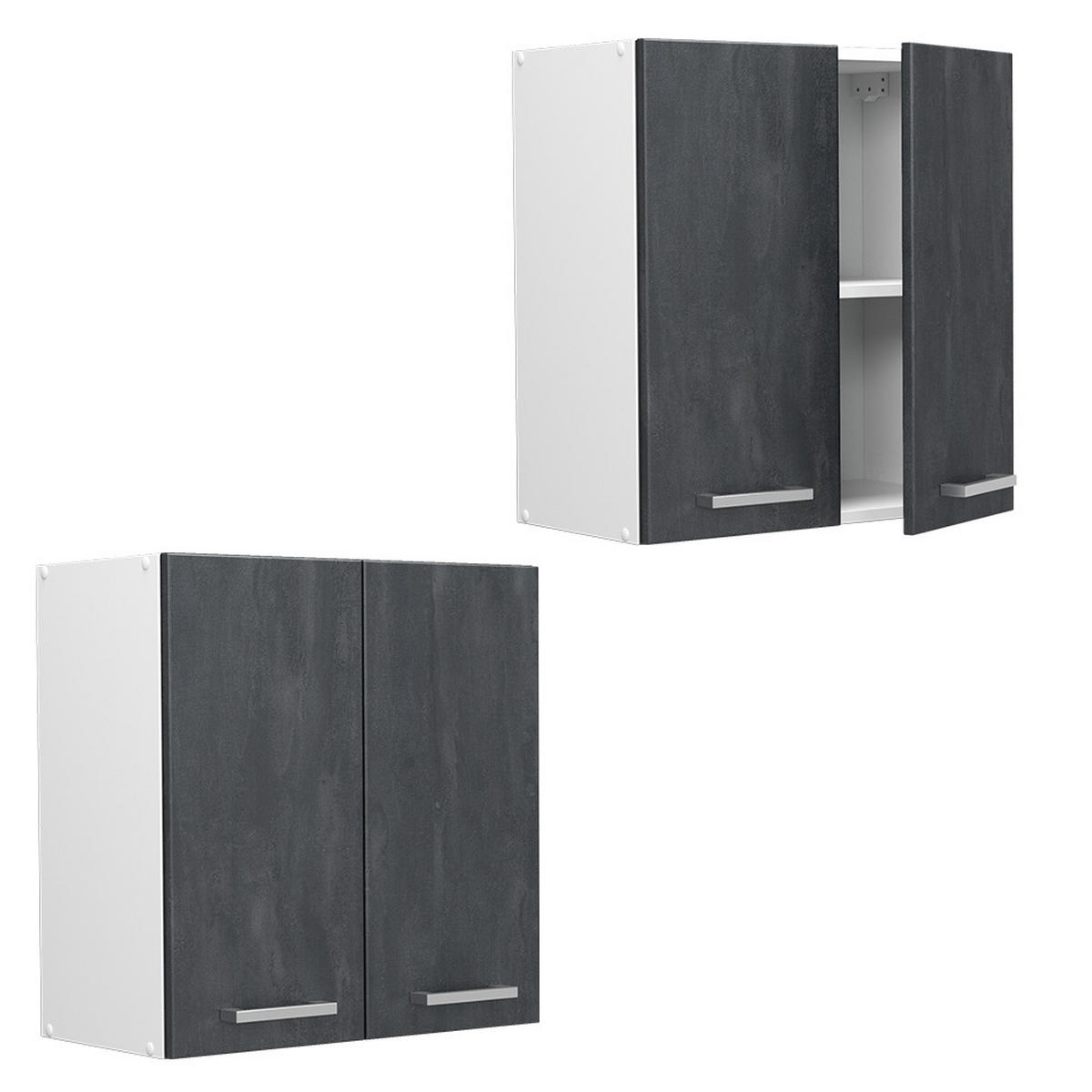 HÄNGESCHRANK R-Line Schwarz Beton 60 cm - Schwarz/Weiß, Holzwerkstoff (60/60/31cm) - Vicco