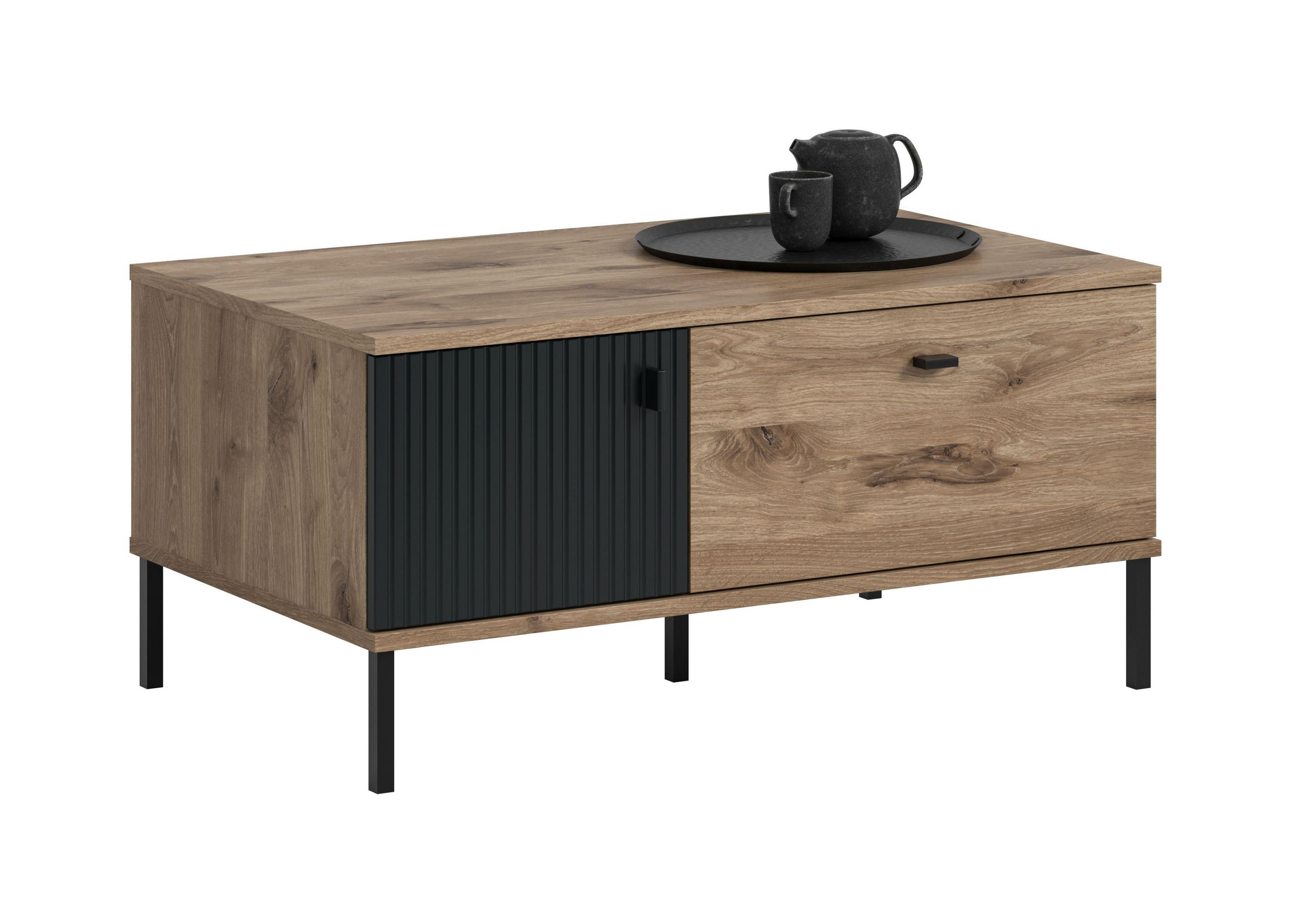 COUCHTISCH Chess schwarz 100/60/48 cm - Braun, Holzwerkstoff (60/100/48cm) - Xonox