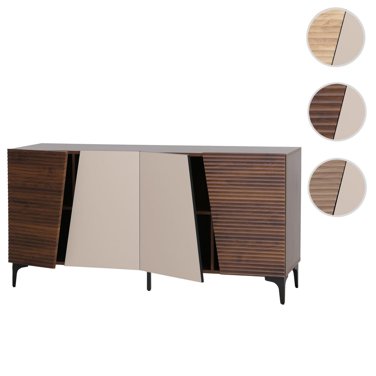 SIDEBOARD Walnuss Dekor - Walnussfarben, Holz (160/80/42cm) - MCW