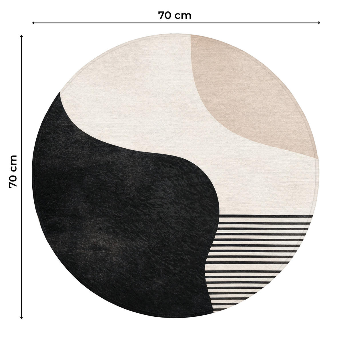 WC-VORLEGER Abstrakt - Japandi - Beige - Modern Toilettenteppich 70x70 cm - Beige, Kunststoff/Textil (70/1cm) - OnlyWow