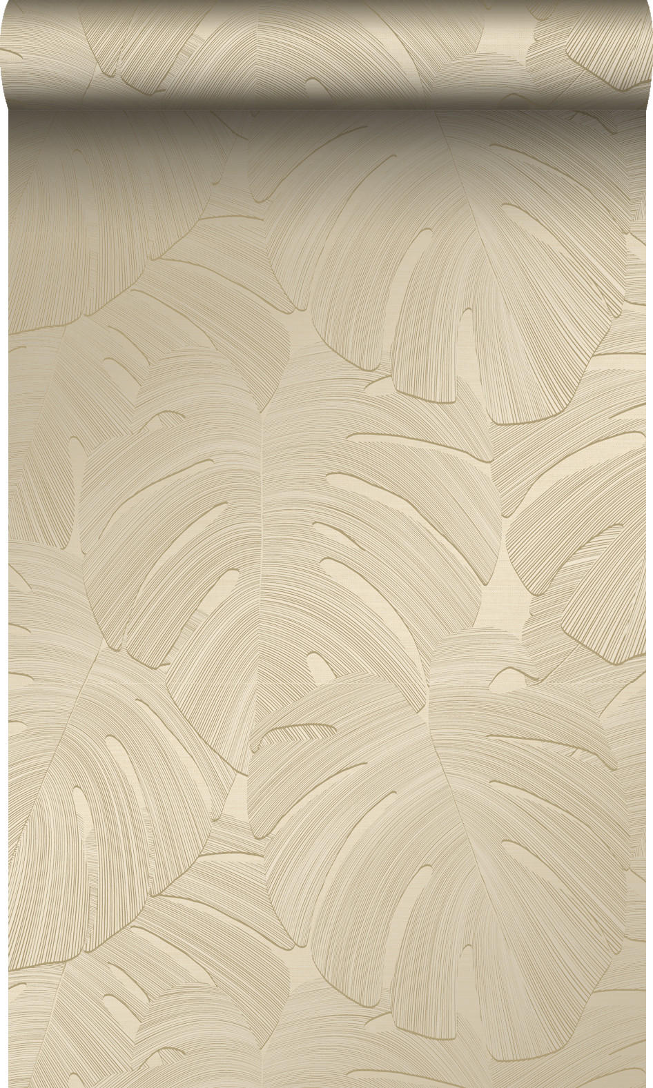 TAPETE tropische Blätter 53 cm x 10.05 m - Beige, Papier (53/1000cm) - Origin Wallcoverings