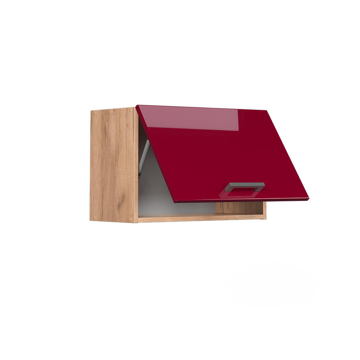 HÄNGESCHRANK R-Line Rot Hochglanz 60 cm Flach - Honigeiche/Eiche Wotan, Holzwerkstoff (60/40/31cm) - Vicco
