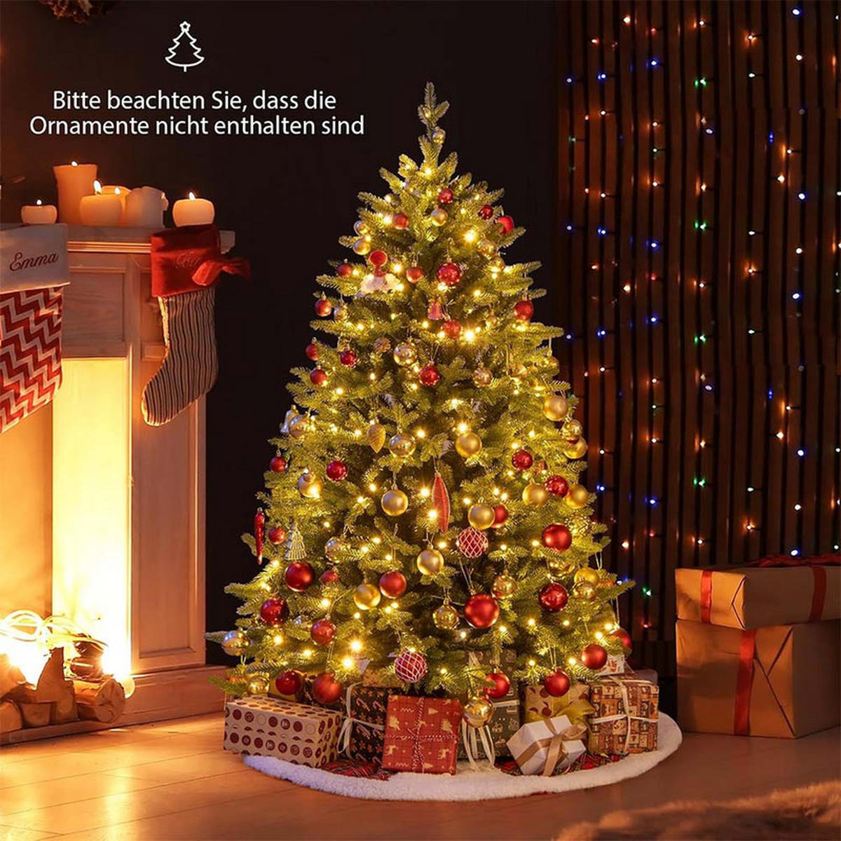 WEIHNACHTSBAUM mit 11 Lichtmodi 150cm Grün - Grün, Metall (150cm) - COSTWAY