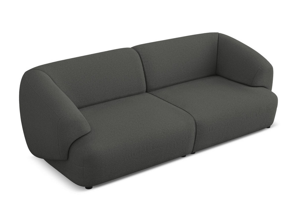 4-SITZER-SOFA Bouclé Stoff Grau - Schwarz/Graphitfarben, Kunststoff/Textil (232/81/98cm) - Makamii