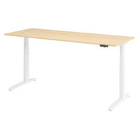 SCHREIBTISCH elektrisch XBHM 80/200/74 cm in Ahornfarben/Weiß - Ahornfarben/Weiß, Holzwerkstoff (80/200/74cm) - bümö