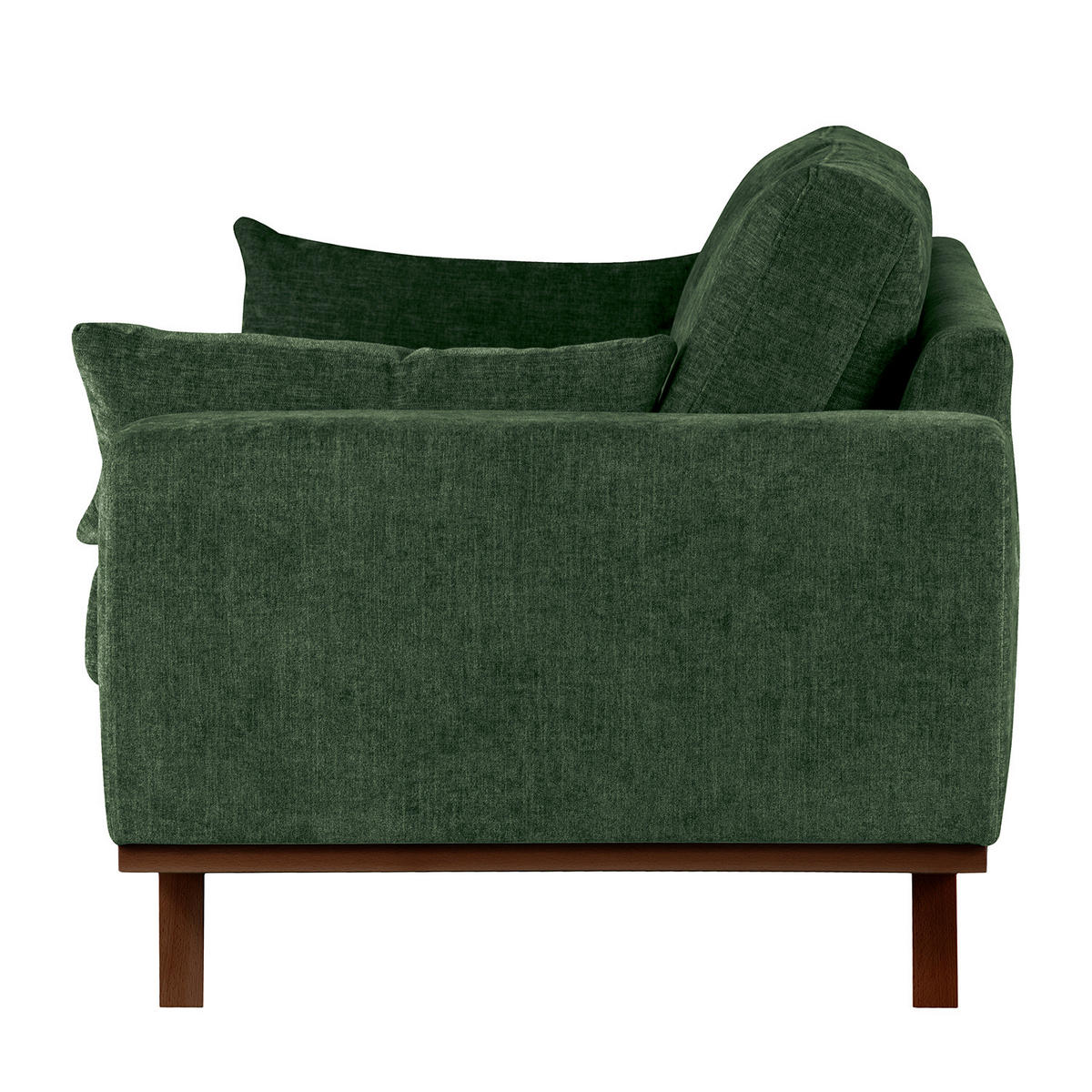 2-SITZER SOFA - Dunkelgrün/Buchefarben, Buchenholz/Textil (197/81/88cm) - home24