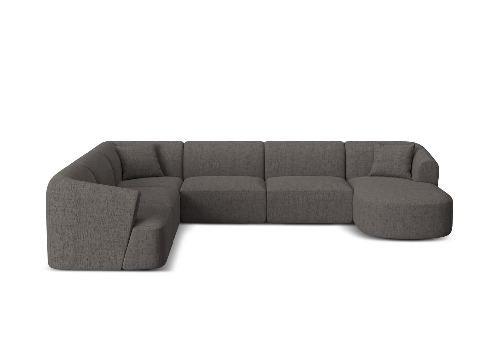 Cosmopolitan Design Modulares-Panoramasofa Grau 255x70x330 cm