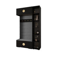 GARDEROBEN-SET 236,7/140/47 - Schwarz/Braun, Holz/Kunststoff (140/236.7/47cm) - Abiks Möbel
