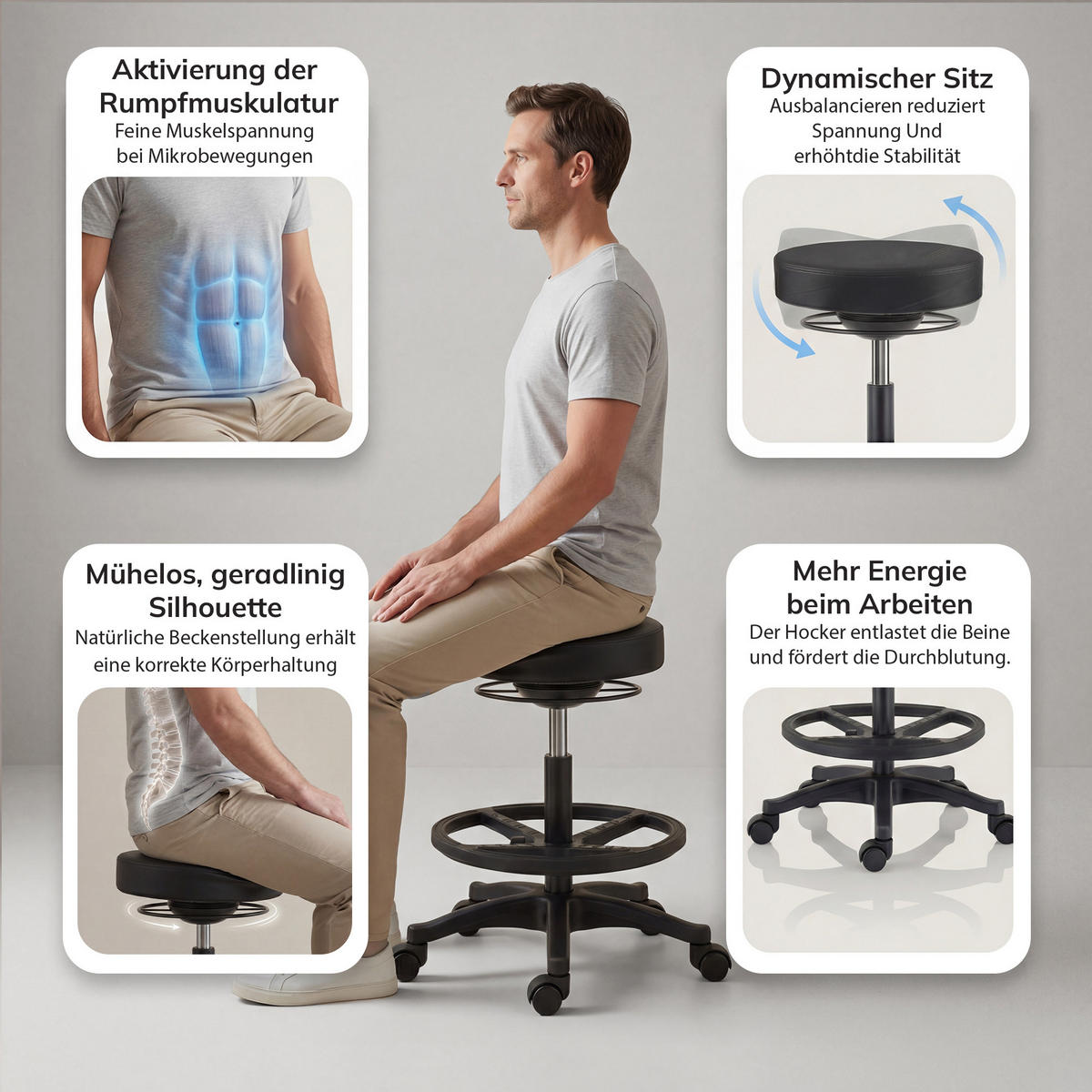 GARAGENHOCKER - Schwarz, Metall (68/58/68cm)