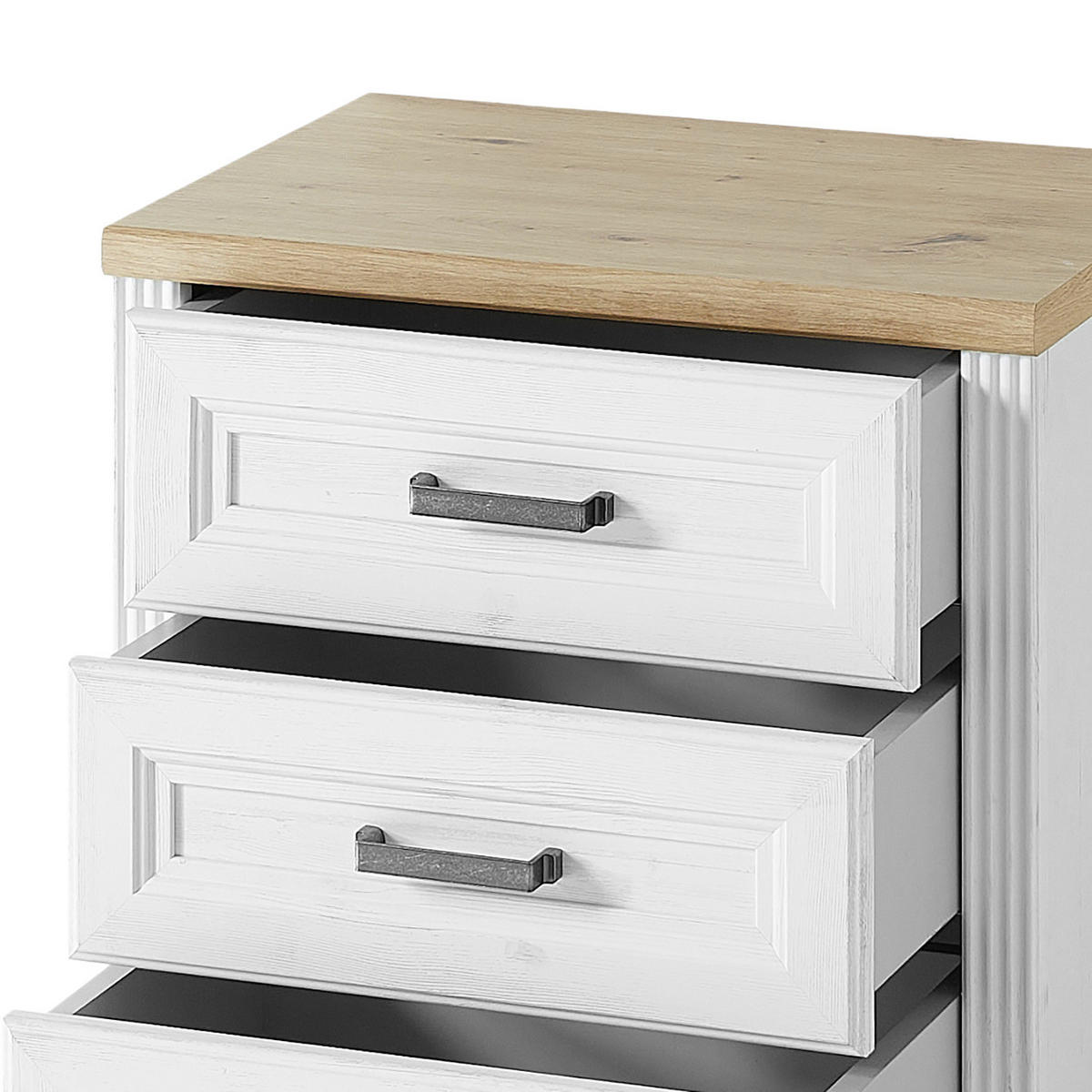 ROLLCONTAINER - Weiß/Pinienfarben, Holzwerkstoff/Metall (54/62/39cm) - home24