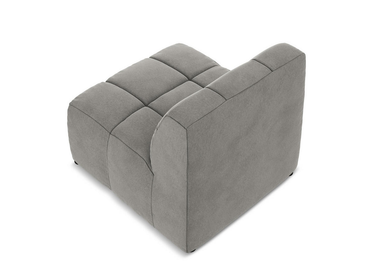 SOFAELEMENT Samt Stoff Grau - Schwarz/Grau, Holzwerkstoff/Kunststoff (75/77/90cm) - Makamii