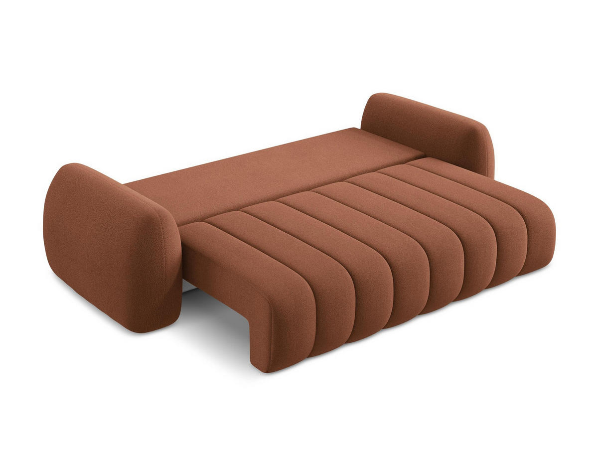 3-SITZER SOFA mit Schlaffunktion Strukturstoff Gelb - Currygelb/Schwarz, Holzwerkstoff/Kunststoff (230/90/105cm) - LaMiaSofa