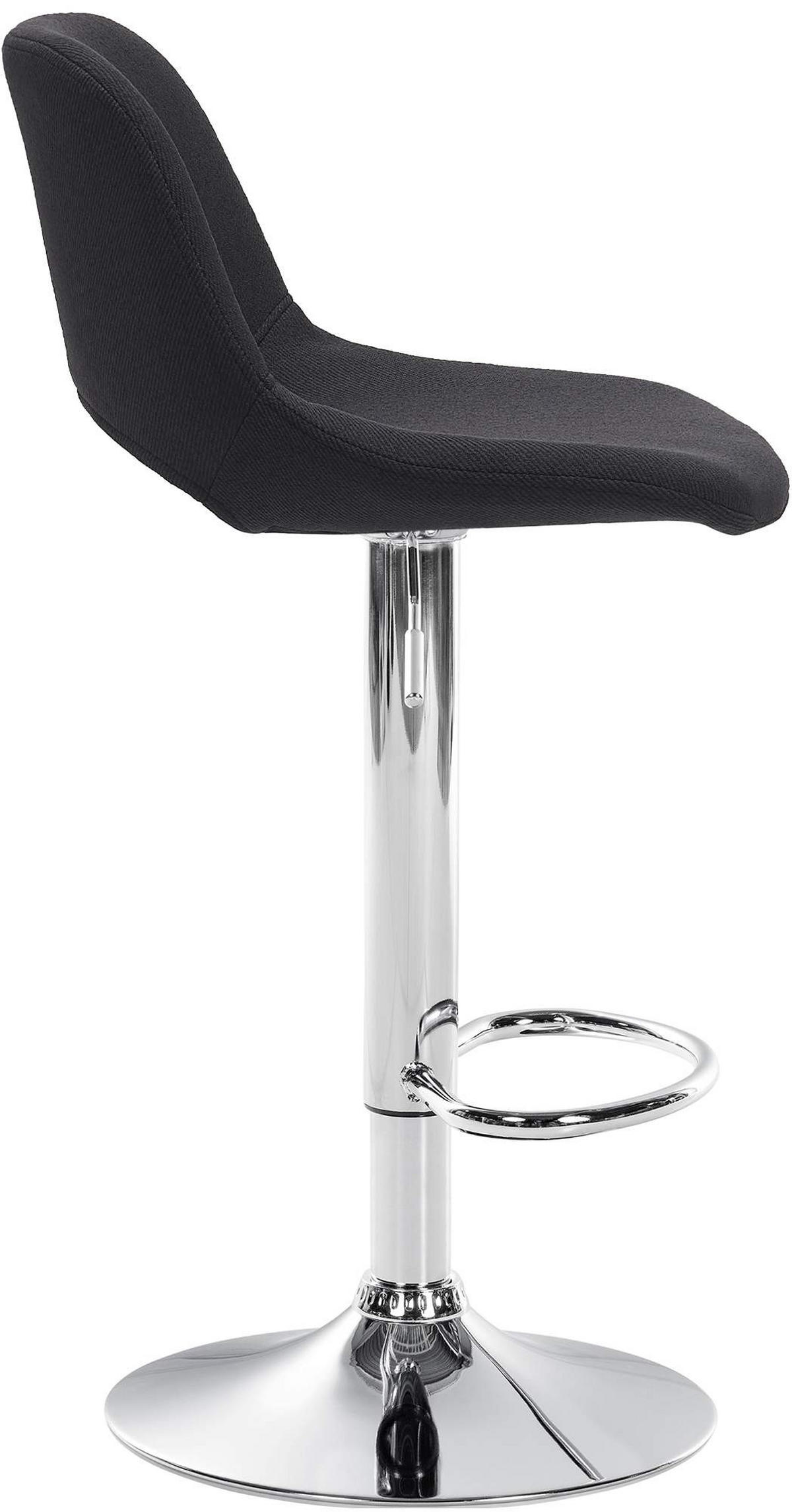 BARHOCKER 2er Set Stoff schwarz - Chromfarben/Schwarz, Textil/Metall (42/86/46cm) - CLP