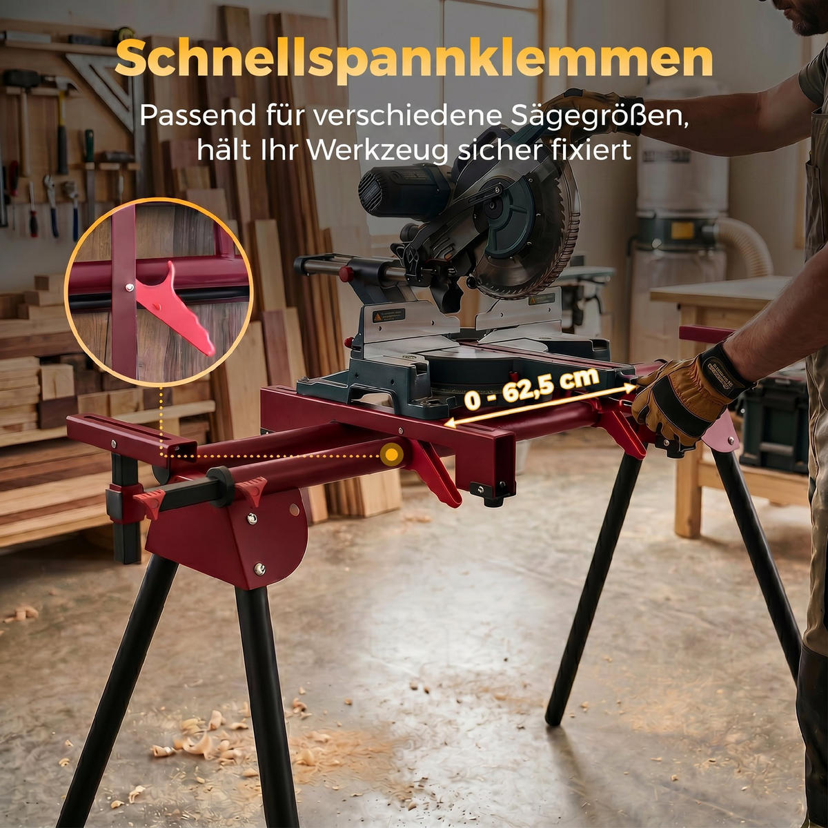 GEHRUNGSSÄGENSTÄNDER Metall Rot - Rot, Metall (94/63/76cm) - HOMCOM