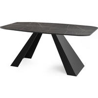 ESSTISCH Monte rechteckig ausziehbar, Marmor Schwarz 180-220/90/76 cm - Anthrazit/Schwarz, Holzwerkstoff/Metall (180/90/76cm) - WFL GROUP