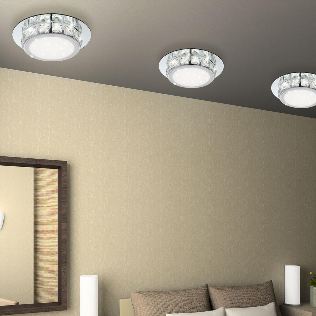 LED DECKENLEUCHTE Metall Opal Silber - Silberfarben, Glas (25/25/7cm)