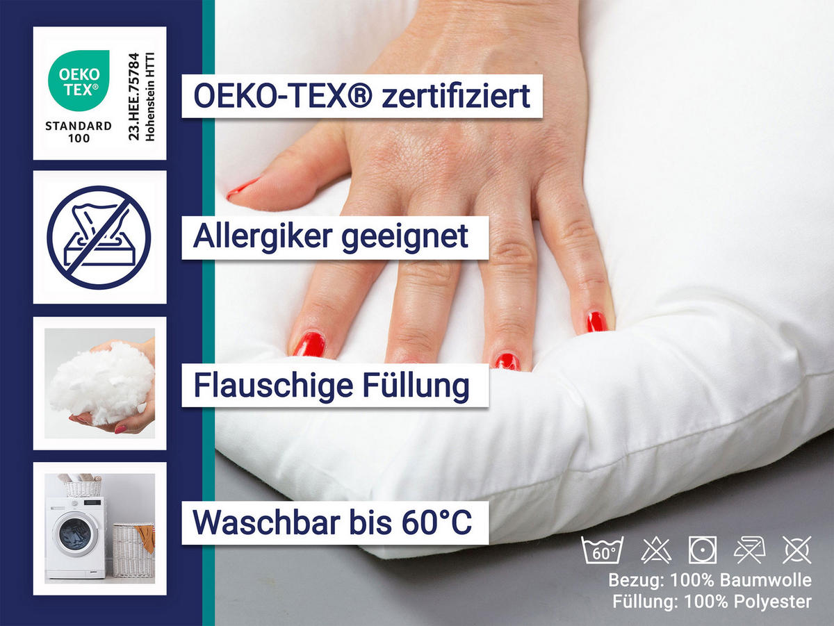 KISSEN, 80x80 cm, 100% Baumwolle - Weiß, Textil (80/80cm) - Zollner