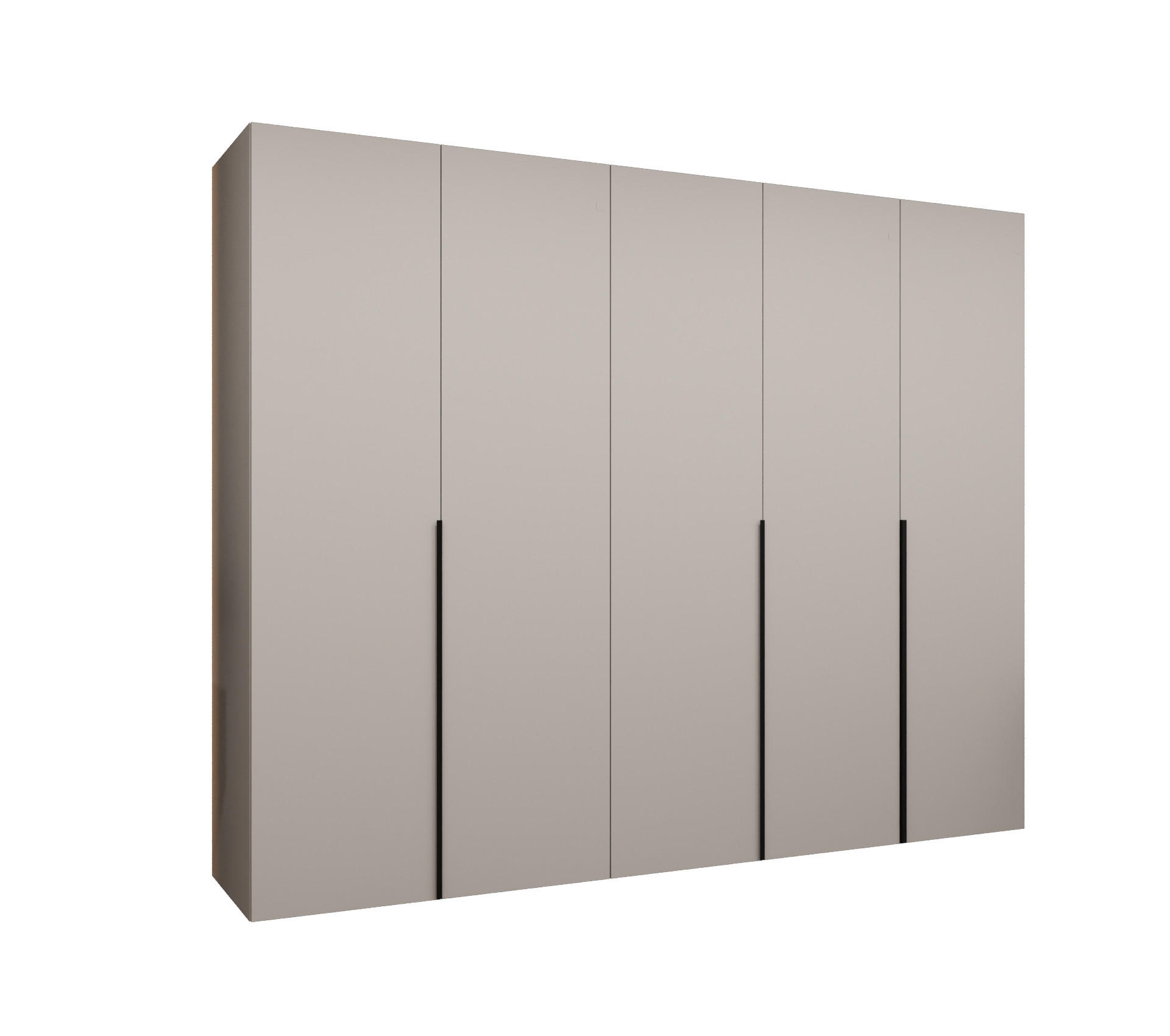 DREHTÜRENSCHRANK 202/250/52 5-türig - Kaschmir/Schwarz, Holz (250/202/52cm) - Abiks Möbel